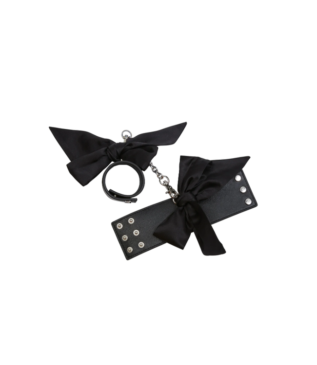 Fleur Du Mal Fleur Du Mal Leather & Silk Bow Cuffs