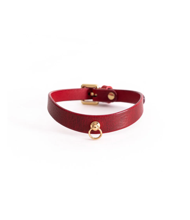 Delia Thin Collar -Red and Gold