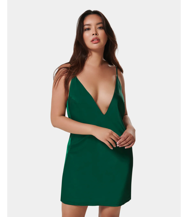 Clea Satin Chemise Aventurine Green