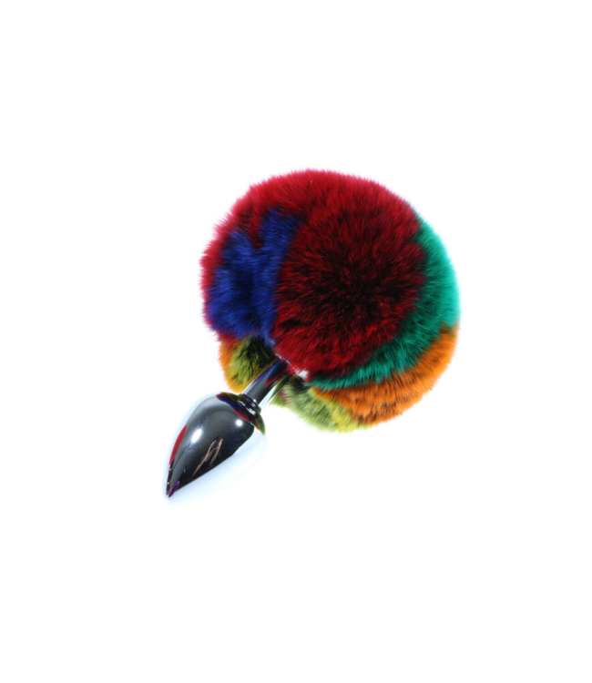 Rainbow Rabbit Tail Plug