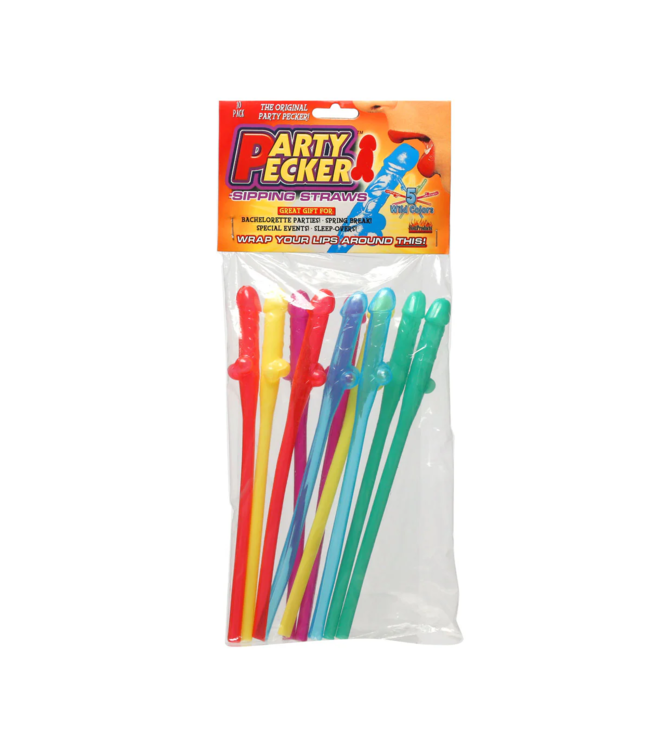 Multicolor Party Pecker Straws
