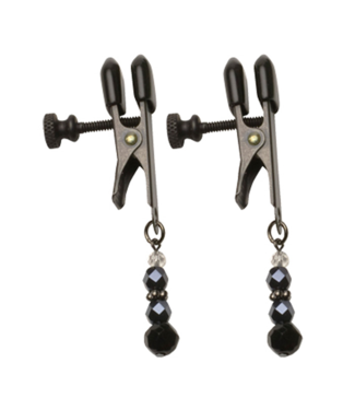 Spartacus Black Metal Beaded Alligator Nipple Clamps