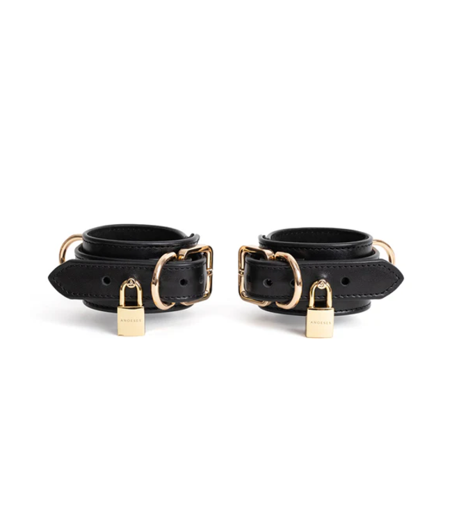 Estrid Handcuffs Black with Gold lock