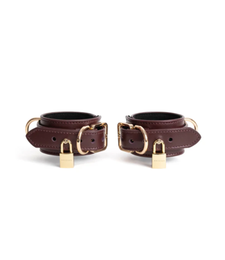 Anoeses Estrid Anklecuffs Burgundy with Gold lock