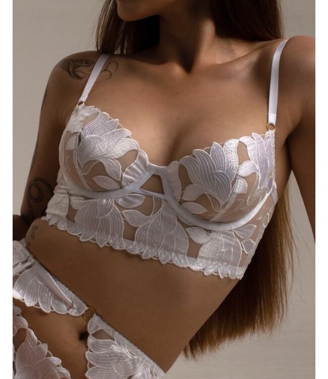 Libertine Rouge Narcissus Long Line Bra White