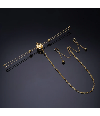 Double Bar Vibration Nipple Clamps With Clitoral Chain