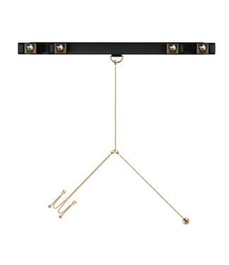 Wrist & Ankle Cuffs Spreader Bar with Labia Clamps and Pleasure Ball