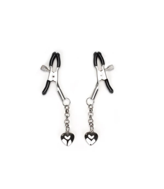 Silver Solid Heart Nipple Clamps