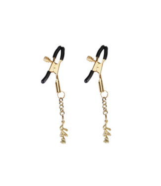 Gold Rose Pendant Nipple Clamps