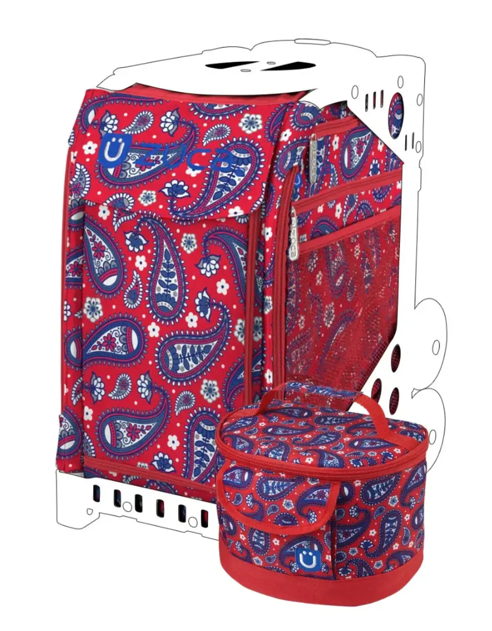 ZUCA Sac Zuca Paisley In Red (avec boîte à lunch)