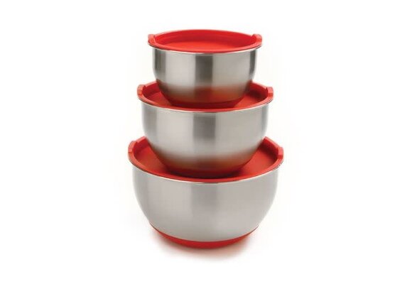 Mixing Bowl Set with Non-Skid Base + Lids