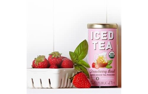 Iced Green Tea Strawberry Basil