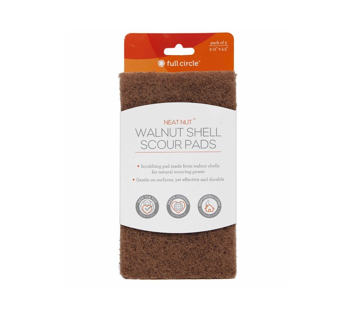 "Neat Nut" Walnut Shell Scour Pads S/3