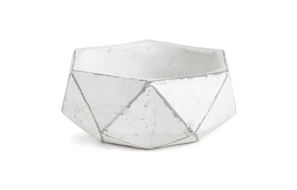 Geometric Planter White Dish