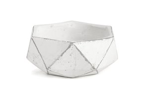 Geometric Planter White Dish