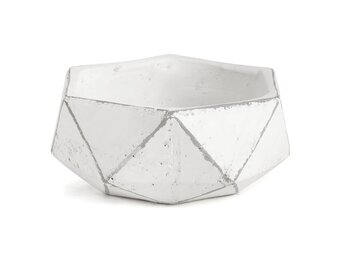 Geometric Planter White Dish