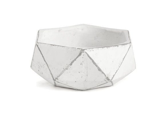 Geometric Planter White Dish