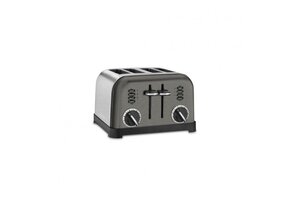 Toaster 4 Slice Metal Black Stainless