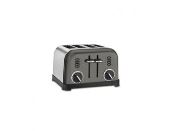 Toaster 4 Slice Metal Black Stainless