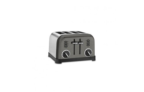 Toaster 4 Slice Metal Black Stainless