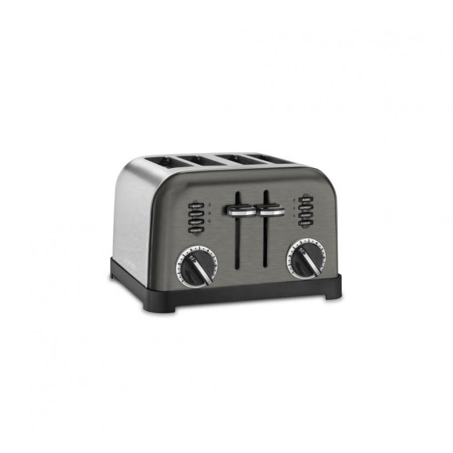 Toaster 4 Slice Metal Black Stainless