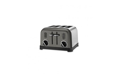 Toaster 4 Slice Metal Black Stainless