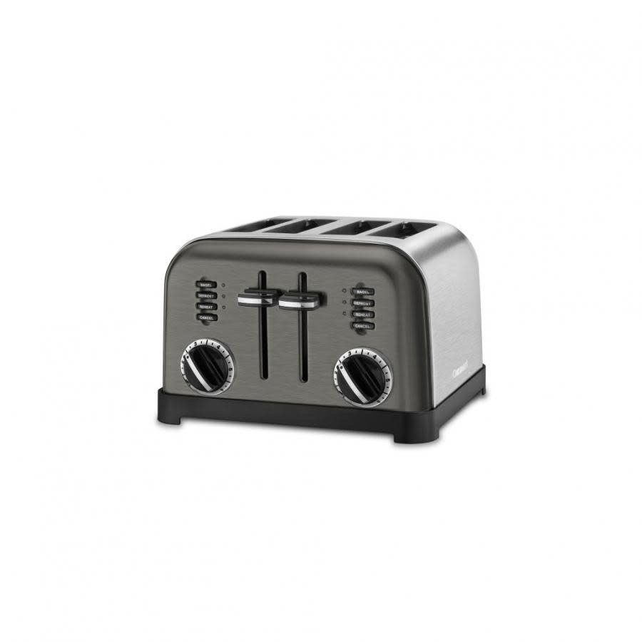 Toaster 4 Slice Metal Black Stainless