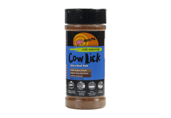 Original Cow Lick Spicy Beef Rub 8oz Shaker