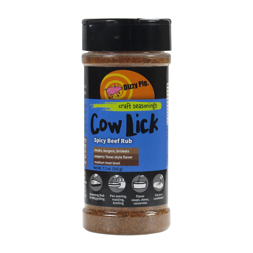Original Cow Lick Spicy Beef Rub 8oz Shaker