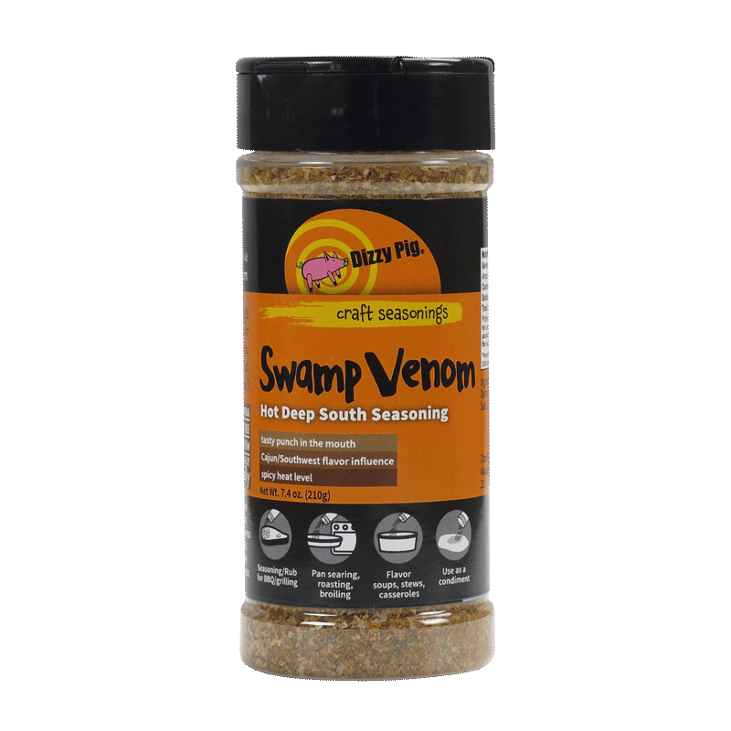 Original Swamp Venom Hot Deep South Seasoning 8oz Shaker