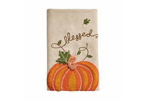 Towel Embroidered Pumpkin Blessed