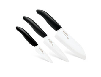 3 Piece Knife Set, Black Handle