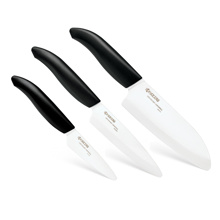 3 Piece Knife Set, Black Handle