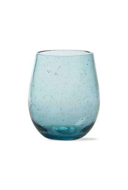 Bubble Glass Aqua Stemless