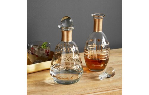 Decanter Etched Leaf