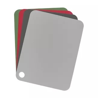 Flexible Cutting Mat (Set of 4) - Charcoal, - Oyster Gray, Pesto, - Cayenne