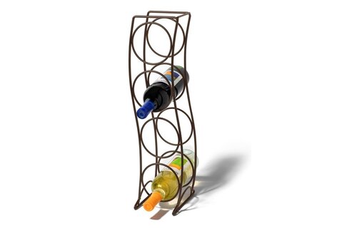 Curve 4-Bottle Wine Rack - Black