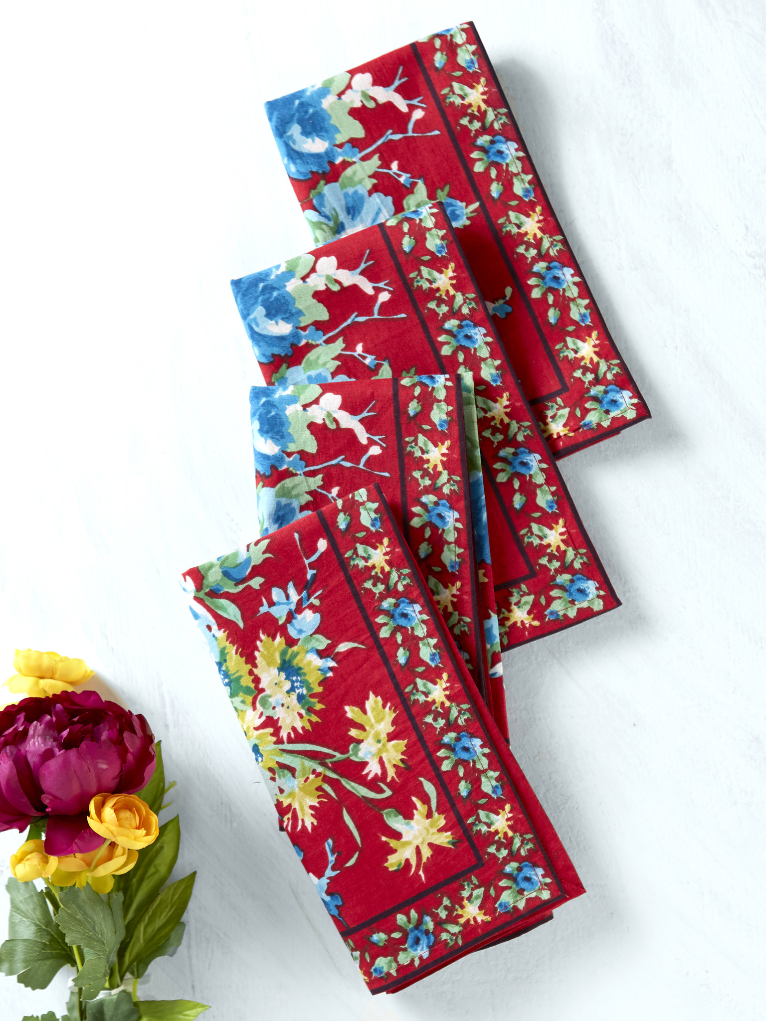 Napkin Cottage Rose Red