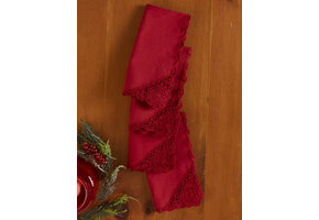 Napkin Cora's Crochet Red