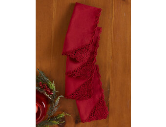 Napkin Cora's Crochet Red