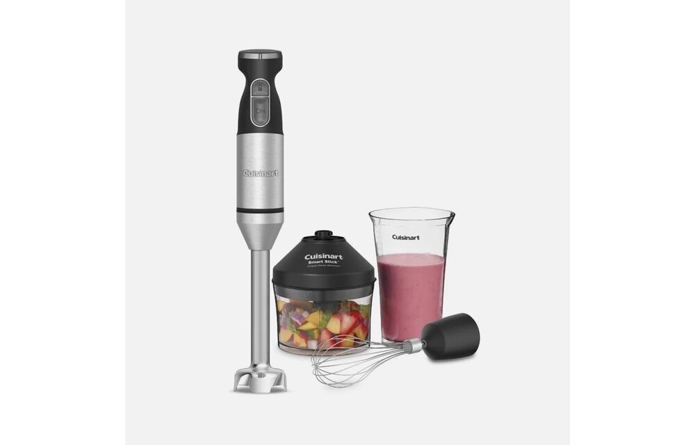 Hand Blender - Smart Stick Variable Speed Corded (Includes 3 Cup Chopper, Whisk + Mix/Measure Cup)