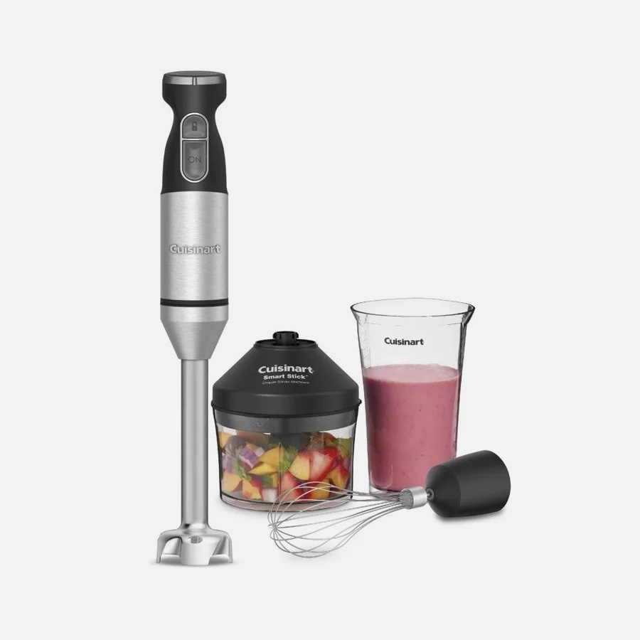 Hand Blender - Smart Stick Variable Speed Corded (Includes 3 Cup Chopper, Whisk + Mix/Measure Cup)