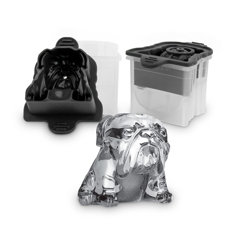 Bulldog Ice Molds (Set of 2) - Charcoal