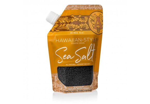 Hiwa Kai Black Hawaiian Style Sea Salt 16oz Pour Pouch