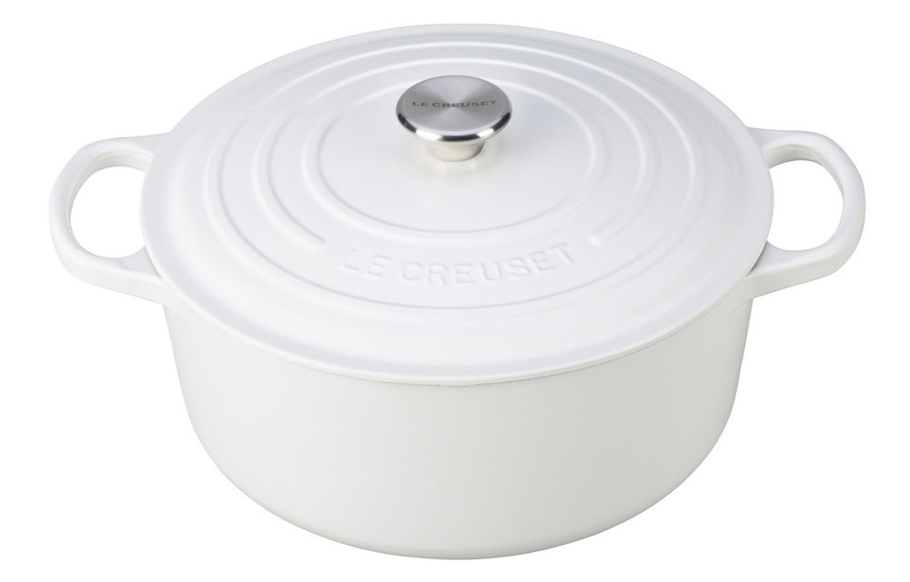 Le Creuset 5.5 Quart Signature Round Dutch Oven - White