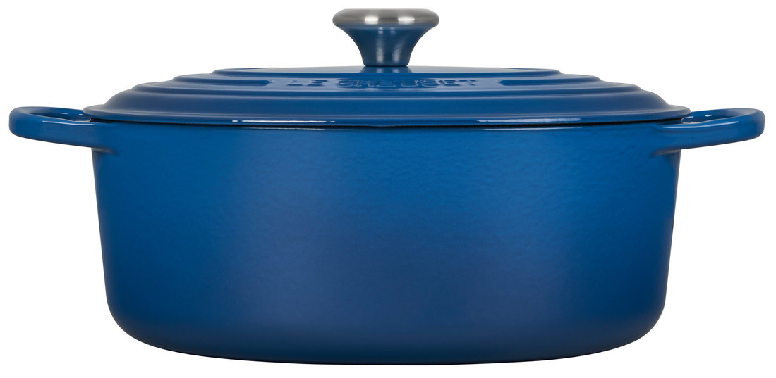 Marseille Blue 6.75 quart Oval Dutch Oven Signature