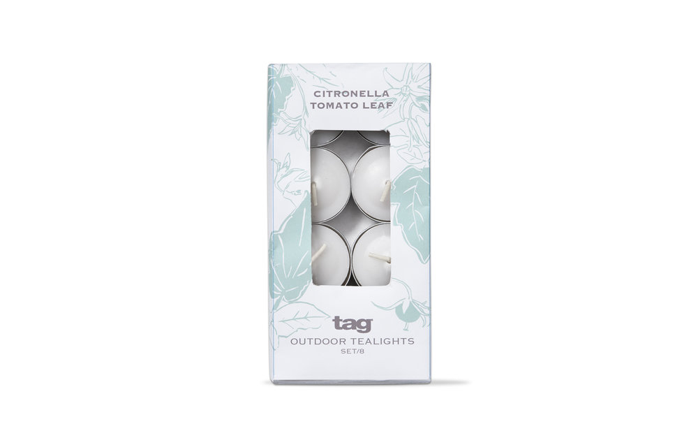 Citro Tomato Leaf Tealights S/8