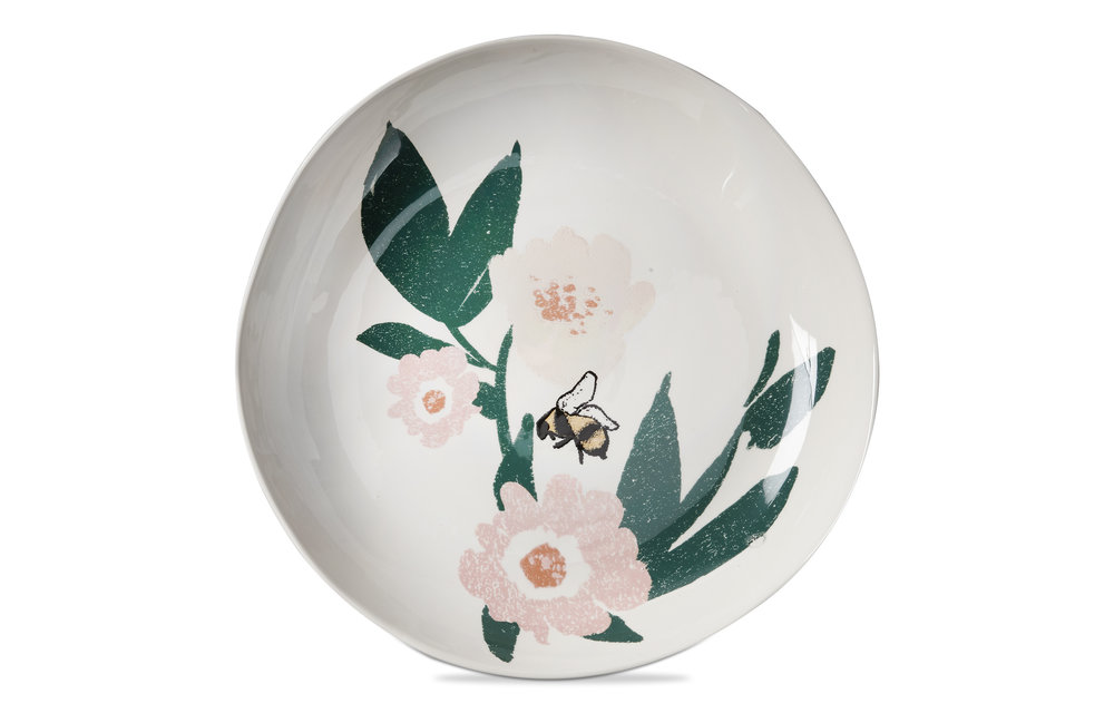 Bee Blossom Shallow Serve Bowl