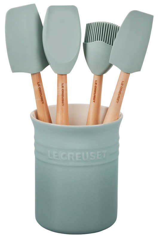 Le Creuset 5-Piece Craft Series Utensil Set with Crock | White