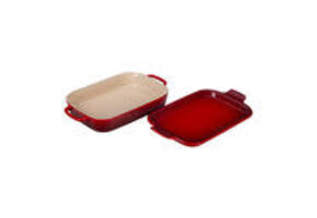 Rectangular Baking Dish with Platter Lid 2.75QT (13" x 9") Cerise
